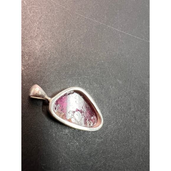 NEW Bi color pink tourmaline sterling silver pendant 1.94 grams - Picture 4 of 10